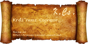 Krénusz Csongor névjegykártya