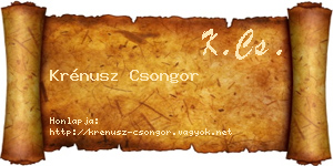 Krénusz Csongor névjegykártya